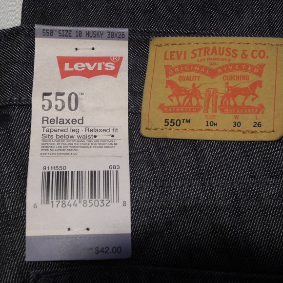 Levi 550 Boy Relaxed Fit Sz 10 Husky 30 x 26 - Picture 3 of 6